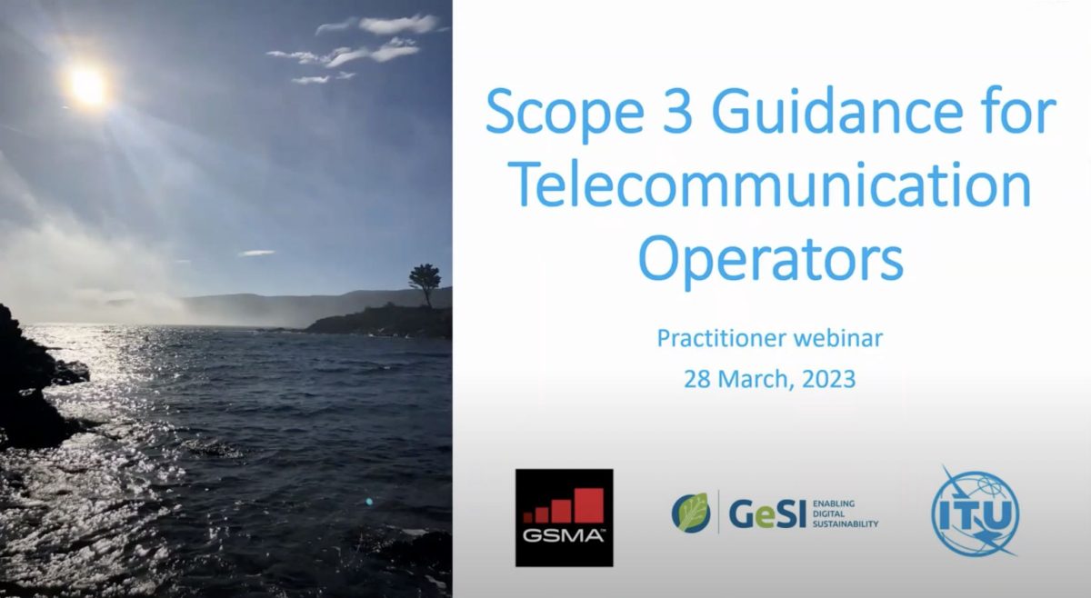 CLIMATE ACTION SCOPE 3 GUIDANCE for TELECOMMUNICATIONS OPERATORS WEBINAR